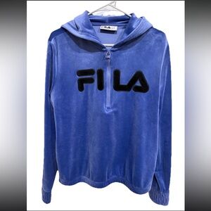 Fila Womens Velour‎ Quarter Zip Hoodie Size Medium